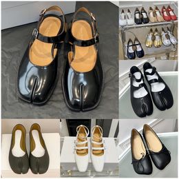 Designer Tabi Ballerina Shoe Sandal Women Luxury Mary-Jane Tabi Ballef Flat LeatherTop-Quality Split Toe Slip On Calf Leather Dance Shoes