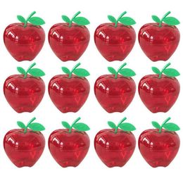 12pcs Christmas Plastic Apple-shaped Chocolate Candy Box Storage Box Red AA2203183190