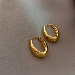 Hoop Earrings Vintage Charm Gold Color Geometric Metal For Woman Korea Temperament Party Jewelry Anniversary Gift Wholesale 2023