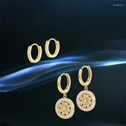Dangle Earrings WeSparking EMO Copper Hollow Out Drop Huggie Gold Plated Hoop Set For Women 2023 Fashion Jewelry