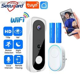 Doorbells Wireless Doorbell Tuya WiFi Camera Outdoor Smart Home Video Door Bell Welcome Intercom APP Remote IR Motion Detection YQ230928