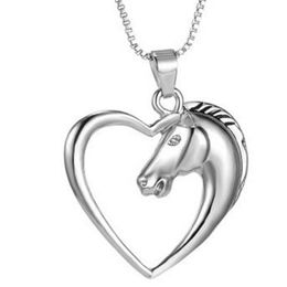 Whole- FUNIQUE Shining Heart Horse Pendant Necklaces Jewellery Silver Tone Horse in Heart Necklace For Women Girl Mom Friends Be302W