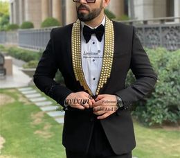 Men's Suits Blazers Fashion Men Suits With Diamonds Beaded Groom Wedding Tuxedos 2 Pieces Sets Business Male Prom Blazers Pants Party Costume Homme 230927