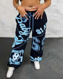 Men's Pants 2021 New Fashion Casual Harem Pants Oversized Pants Pattern Printed Loose Wide Leg Pants Women's Pants Drawstring Sweatpants T230928