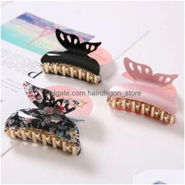 Hair Accessories Acrylic Claw Sweet Butterfly Fashion Clamp Styling Tools Barrettes For Women Girls Drop Delivery Products Dhfxa