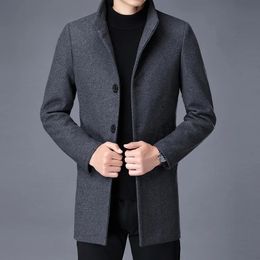 Men's Wool Blends Men Clothing Long Coat Fashion Jacket Autumn Winter Jackets Mens Woolen Overcoat 230928