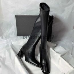 Boots High Heels 2023 Autumn and Winter Women Patent Leather Black Boots Women's Stovepipe Zipper High Boots Ladies Shoes x0928