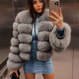 Women's Fur Faux Fur Maomaokong Natural Real Fur Coat Women Winter Warm Luxury Fur Jacket Plus Size Outwear Female Vest Furry Coats Beige 230927