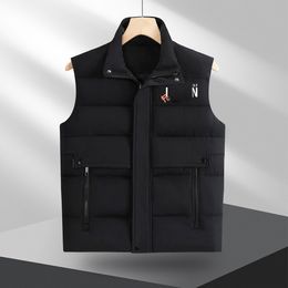 Winter vest down insulation cotton jacket thickened outdoor sports men's and women's jacket fashionable mode gilet embroider chest badge warm printing badges
