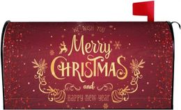 Garden Decorations Mailbox Cover Merry Christmas Happy Year Letter Box Magnetic Mail Wraps Post Decor 230921