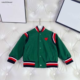 Autumn baby Coats Long sleeved Kids jacket Size 100-150 CM Red heart pattern print on the back baseball uniform for boys Sep25