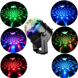 Umlight1688 Sound Activated Rotating Disco Ball Party Lights Strobe Light 3W RGB LED Stage Lights For Christmas Home KTV Xmas Wedding LL