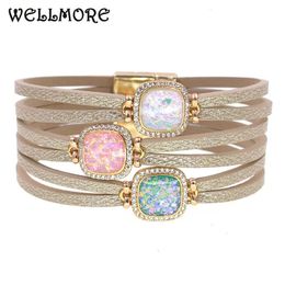 Bangle WELLMORE luxury women bracelets Zinc Alloy Wrap for Magnet bohemia fashion female Jewellery wholesale 230928
