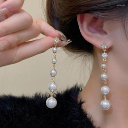 Stud Earrings European And American Vintage Style Pearl Tassel Women 2023 Temperament Accessories Fashion All-match Jewellery Trend