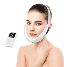 Face Massager Lifting Device LED Pon Therapy Slimming Vibration Massager Double Chin V Face Shaped Cheek Lift Belt Machine 230927