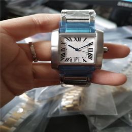 new fashion man watch silver case white dial Male female watch Quartz watches 054 285t