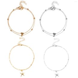 Anklets 4pcs Ladies Eye Catching Wedding Daily Ankle Bracelet Beach With Pendant Barefoot Fashion Jewellery Summer Elegant For Women Girls