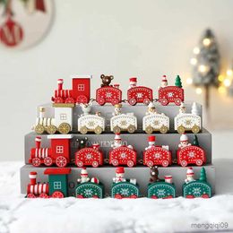 Christmas Decorations Wooden Train Christmas Ornament Merry Christmas Decoration For Home Table 2023 Xmas Gifts Natal Navidad Happy New Year R230928