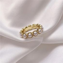 Cluster Rings Spaloria Trendy Fashion 2023 Simple Metal Smooth Open Adjustable Ring For Women Female Girl Party Korea Jewelry Accessories