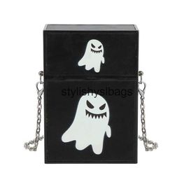 Totes Small design box bag with mirror for women Halloween Gothic style small square bag funny and creative shoulder bag crossbody bag17stylishyslbags