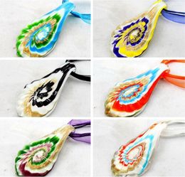 Pendant Necklaces Handmade Murano Glass 60 35mm Beautiful Spiral Water Drop Jewelry For Man Women Sweater Chain Gifts