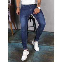 Fashion Men's Slim Stretch Skinny Feet Pant Jeans with Pockets Pants 2023 Summer New Male Casual Denim Trousers