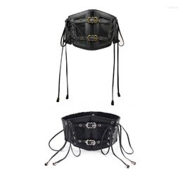 Belts Elegant Girls Female Waist Corset Wide Lace Texture Belt Woman Faux-leather Slimming Waistband Elastic Corsets Dropship