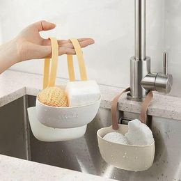 Kitchen Storage TPR Sink Draining Hanging Bag Waterproof Soft Basket Easy Clean Single Layer Organizer