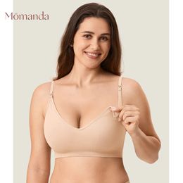 Maternity Intimates Momanda Women's Seamless Nursing Bra Ribbed Support Bralette Wireless Pullover Non Padded Maternity Breastfeeding Sleep Bras 230927