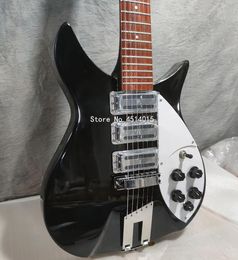 Special Tailpiece 527mm Short Scale Length John Lennon 325 Jetglo 6 String Black Electric Guitar Gloss lacquer Fingerboard 3 Toaster Pickups 5 Degree Headstock