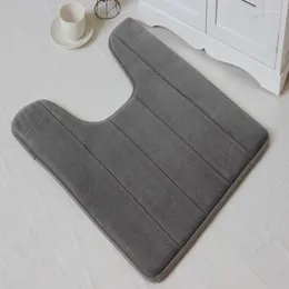 Bath Mats 1pc Memory Foam Toilet Mat U-shaped Soft And Comfortable Bathroom Rug