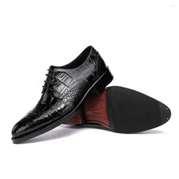 Dress Shoes Hulangzhishi Crocodile Men Formal Business Leisure Manual Customization Leather Lace-upsneaker