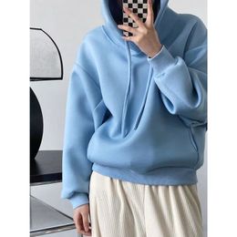 Women's Hoodies Sweatshirts Spring Autumn Women Space Cotton Loose Long Sleeve Solid Colour Casual Pullovers Air Hooded Tops 230927
