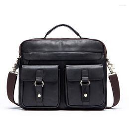 Briefcases Bag Men's Genuine Leather Briefcase Laptop Office Bags For Documents Bussiness Handbag