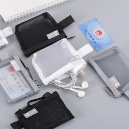 Mini Key Lipstick Earphone Storage Organiser Multifunctional Mesh Coin Purse Clear Card Bag Holder Cosmetic Bag Makeup Pouch