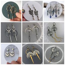 Stud Snake Irregular Geometric Spiral Earrings Vintage Silver Color Creative Female Awl Small Pendant Wholesale Jewelry Gift 230928