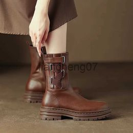 Boots 2022 New Women Short Boots Fashion Round Toe Ladies Casual Ankle Boots Shoes Comfort Thick Sole Non Slip Flat Heel Botas Mujer x0928