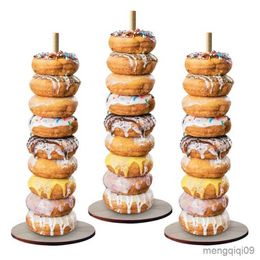 Christmas Decorations Wood Donuts Wall Wooden Holds Stand Dessert Wedding Decoration Doughnut Table Holder Baby Shower Kids Birthday Party Supplies