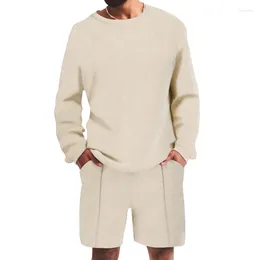 Men's Tracksuits Summer Casual Loose Fitting Long Sleeved Qullover Shorts Set Fashionable And Comfortable Sports