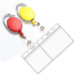 Card Holders Holder With Retractable Badge Reels Clip Name Office School Supplies Identity Protective Cover Case