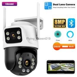 CCTV Lens ICSEE Video Surveillance 2K 4MP Dual Lens 360 Wifi Camera IP66 Security Protection 8MP 4K Wireless Outdoor Human Detection YQ231003