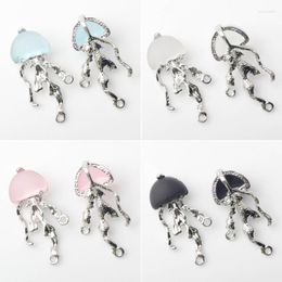 Pendant Necklaces 10 PCS Jellyfish Pendants Jewellery Making Accessories DIY Supplies Charm For Bracelet