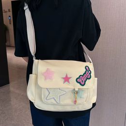 Evening Bags Women Star Pattern Kawaii Crossbody Bag Casual Tote Lady Y2k Streetwear Large Shoulder Bag Girl Travel School Bookbag Handbag 230927