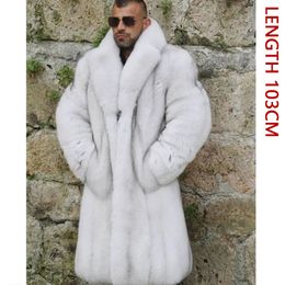 Men's Fur Faux Fur Real Silver Fur Coat Natural Fur Clothes Winter Men Big Large Suit Collar Warm Thick Style 230927