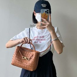 Buckle Woven Lady Portable Same Metal Bvbag One Andiamo High-grade Tote Handbag Designer Rope Bag Tote Bags Shoulder Cassette Botteega Cross Body Female Nay7