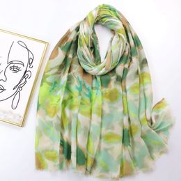 Versatile Silk Scarf Women Large Shawl Floral Print Stoles Square Bandanna Luxury Brand Kerchief Female Foulard muffler