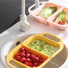 Decorative Figurines Household Multi-Functional Washing Basin Vegetable Basket Plastic Fruit And Cleaning Draining