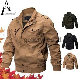 Men's Jackets Plus Size Military Bomber Jacket Men Spring Autumn Casual Multi-pocket Pilot Jackets Male Army Cargo Flight Mens Jackets M-6XL J230928