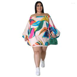 Ethnic Clothing L-4XL African Dresses For Women Summer Sexy Long Sleeve Plus Size Polyester Evening Mini Dress Dashiki