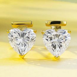 Stud Earrings 2023 European And American 8 Heart Shaped High Carbon Diamond Ear Studs Female S925 Silver Cross Border Edition